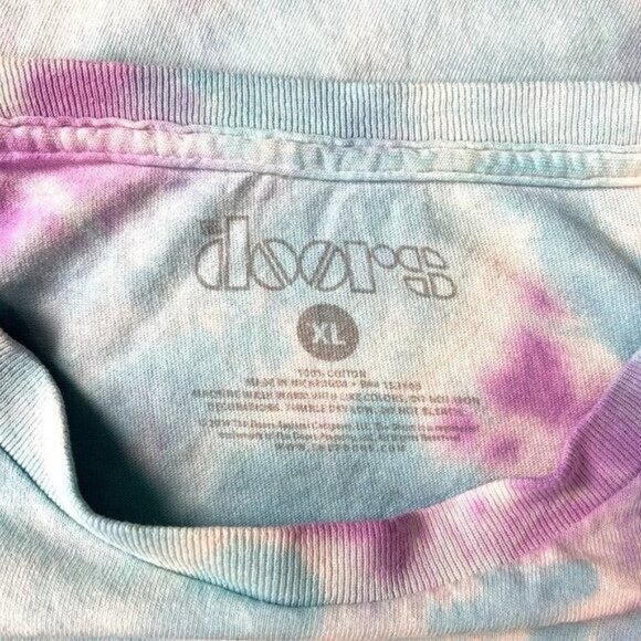 The Doors Jim Morrison Tie Dye Mens T-Shirt size XL + Hits Movie CDs + Button - Picture 8 of 14